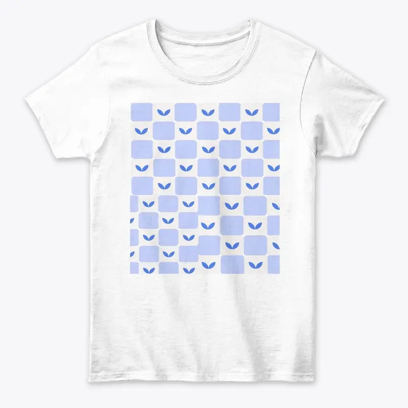 T-Shirt design blue flowers lover